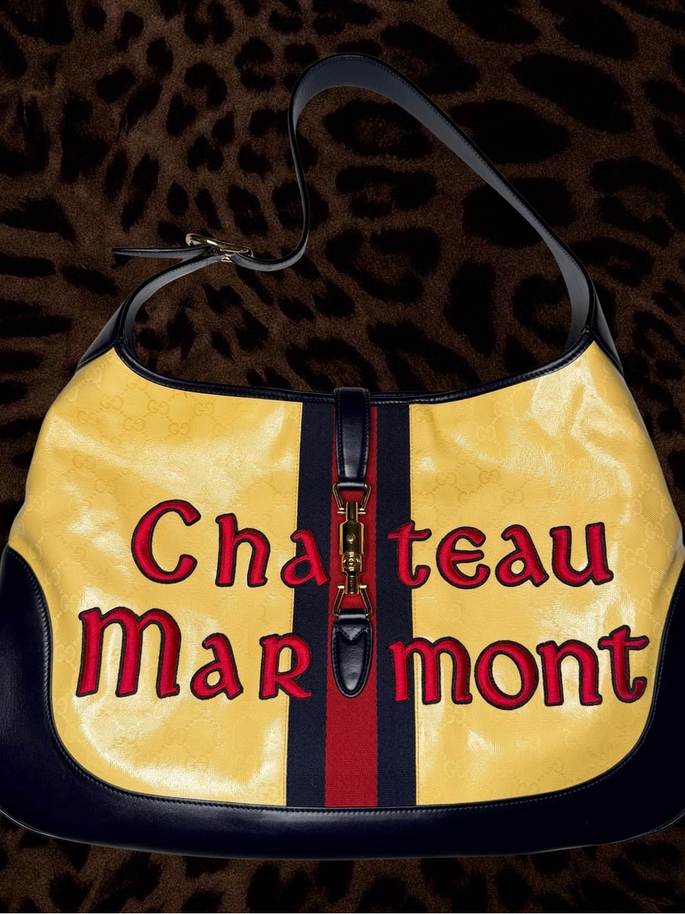 Rare Limited Edition Gucci Maxi Jackie Chateau Marmont GG Hobo Bag